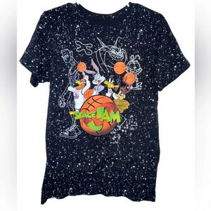 Space Jam Vintage Tshirt Black White Speckles Men’s Size Small Looney Tunes